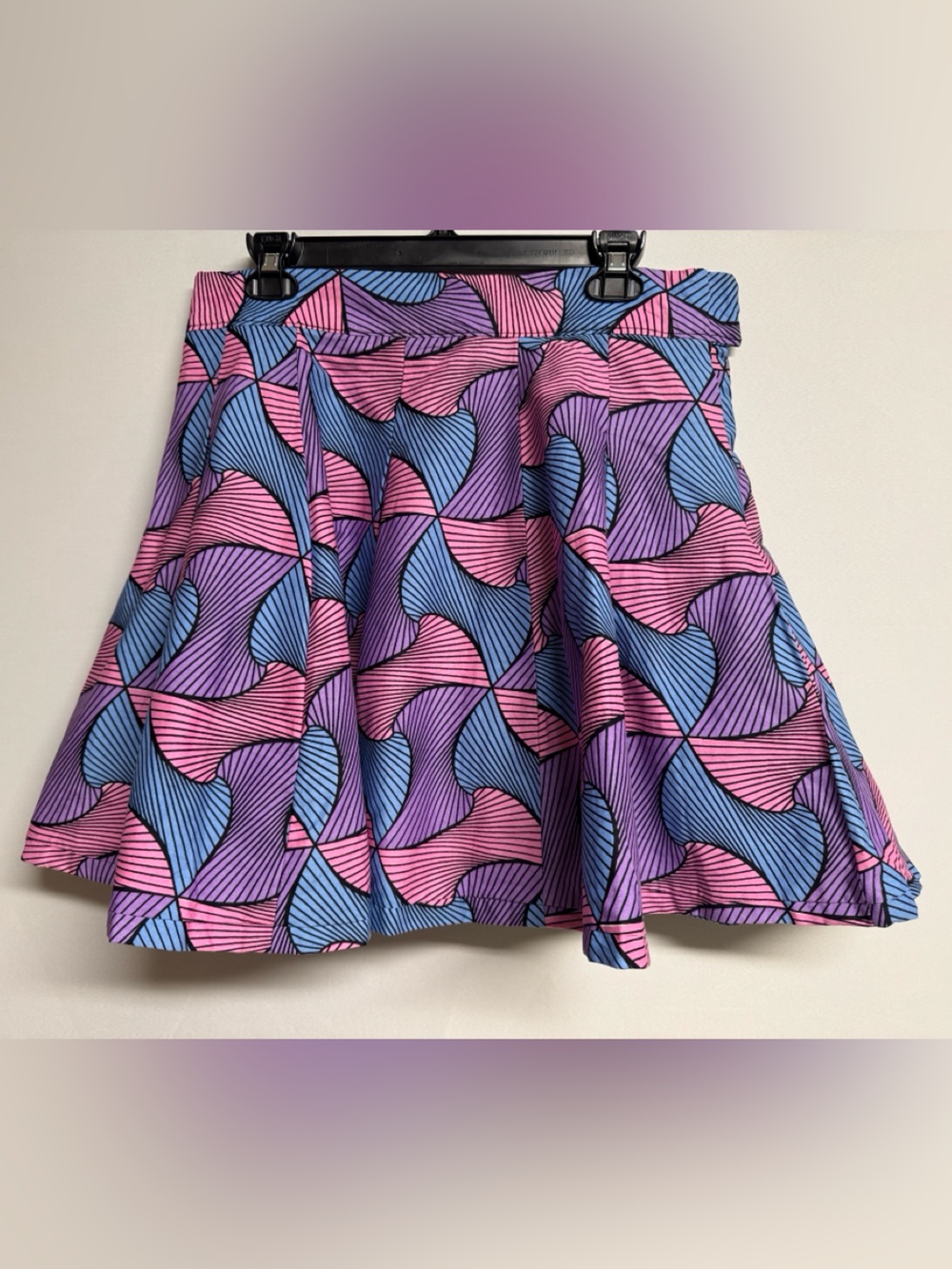 Francis + Benedict Pink & Blue Patterned Flowy Skirt Size Medium